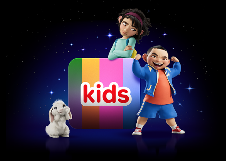 Kids with rabbit